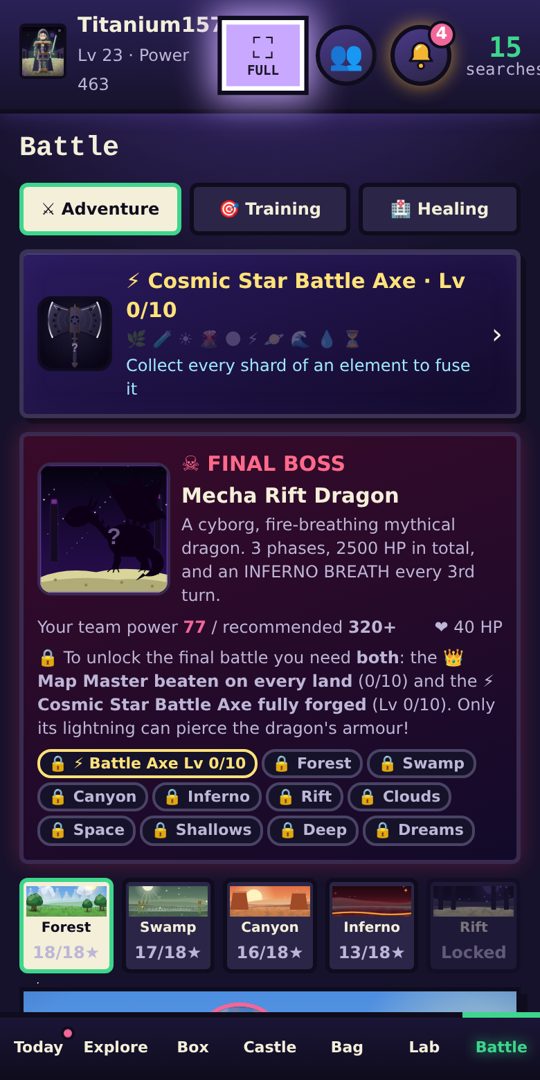 Battle screen